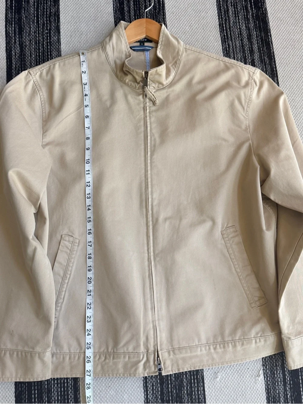 J. Crew Men's Tan Lightweight Zip Harrington Jacket in Cotton Twill Size XL
